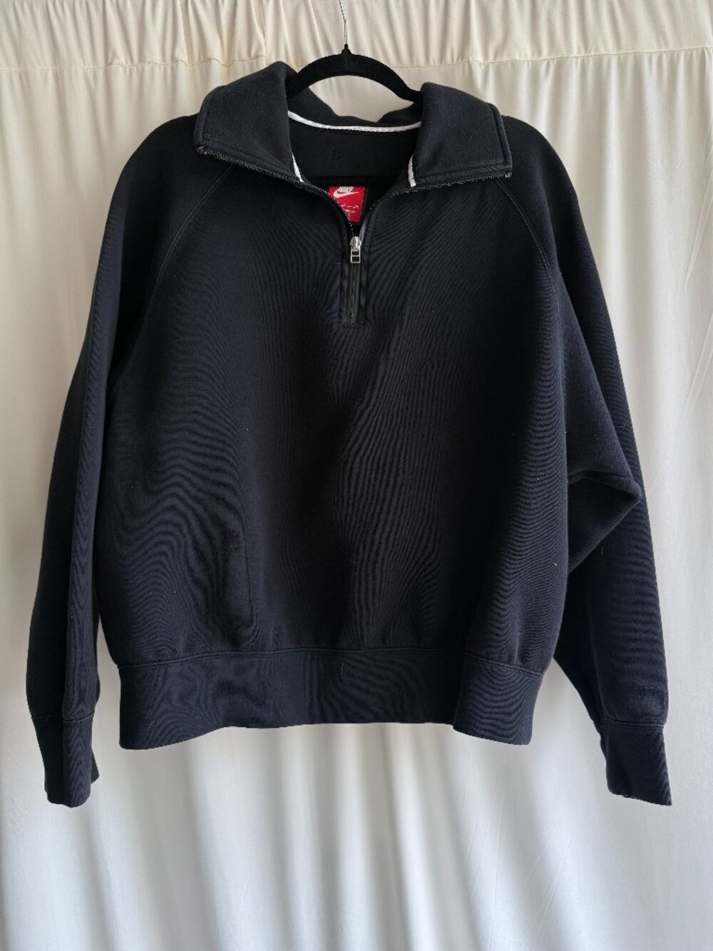 Nike Black Half Zip Fleece Pullover Sweatshirt Small